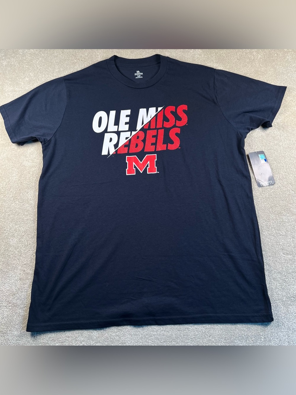 Ole Miss Rebels T-Shirt NWT Blue Collegiate Tee Men's XL Knights Apparel